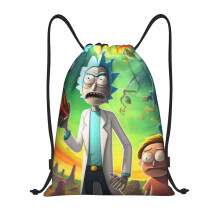 Rick and Morty Classic Drawstring Bag, opvouwbaar, sporttas, fitnesstas, unisex, strandtas, sporttas, reistas, middelgroot