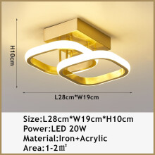 Golden Aisle LED-Korridorleuchte, Verandaleuchte, rote kleine Deckenleuchte, Eingangsbereich, Balkon, Treppenhaus, Garderobenleuchte, modernes Design