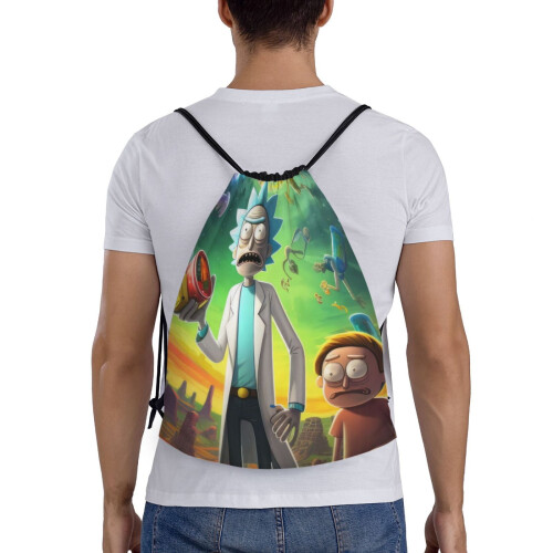 Τσάντα Rick And Morty Classic με κορδόνι, πτυσσόμενη, αθλητική, γυμναστικής, τσάντα με 1