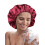 Satin Lined Waterproof Shower Cap with Adjustable Strap, Large Reusable TwoLayer Design Black 1