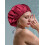 Satin Lined Waterproof Shower Cap with Adjustable Strap, Large Reusable TwoLayer Design Black 4