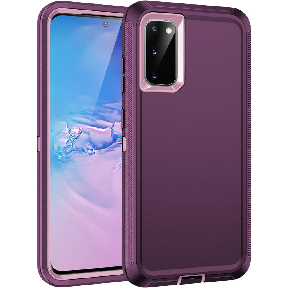 Galaxy S20 5G Case, Shockproof Dustproof 3-Layer Heavy Duty Rugged Cover For Galaxy S20 6.2", Purple/Pink 9773935457546