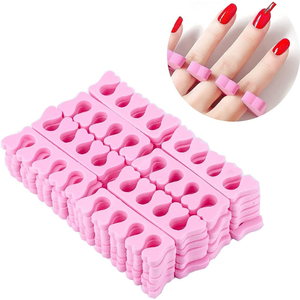50pcs Soft Foam Toe Separators and Finger Spacers for Pedicure Smudge Nail Application