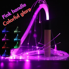 Clearance! RGB LED Fiber Optic Whip-360 Swivel Bright Light Up Flow Dance Toy Rave GX X6Q4