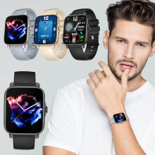 Jacenvly 2024 New Smart Watch 1.7-Inch Screen, IP67 Waterproof Fitness Watch for Men Women, Gold - Compatible with iOS & Android