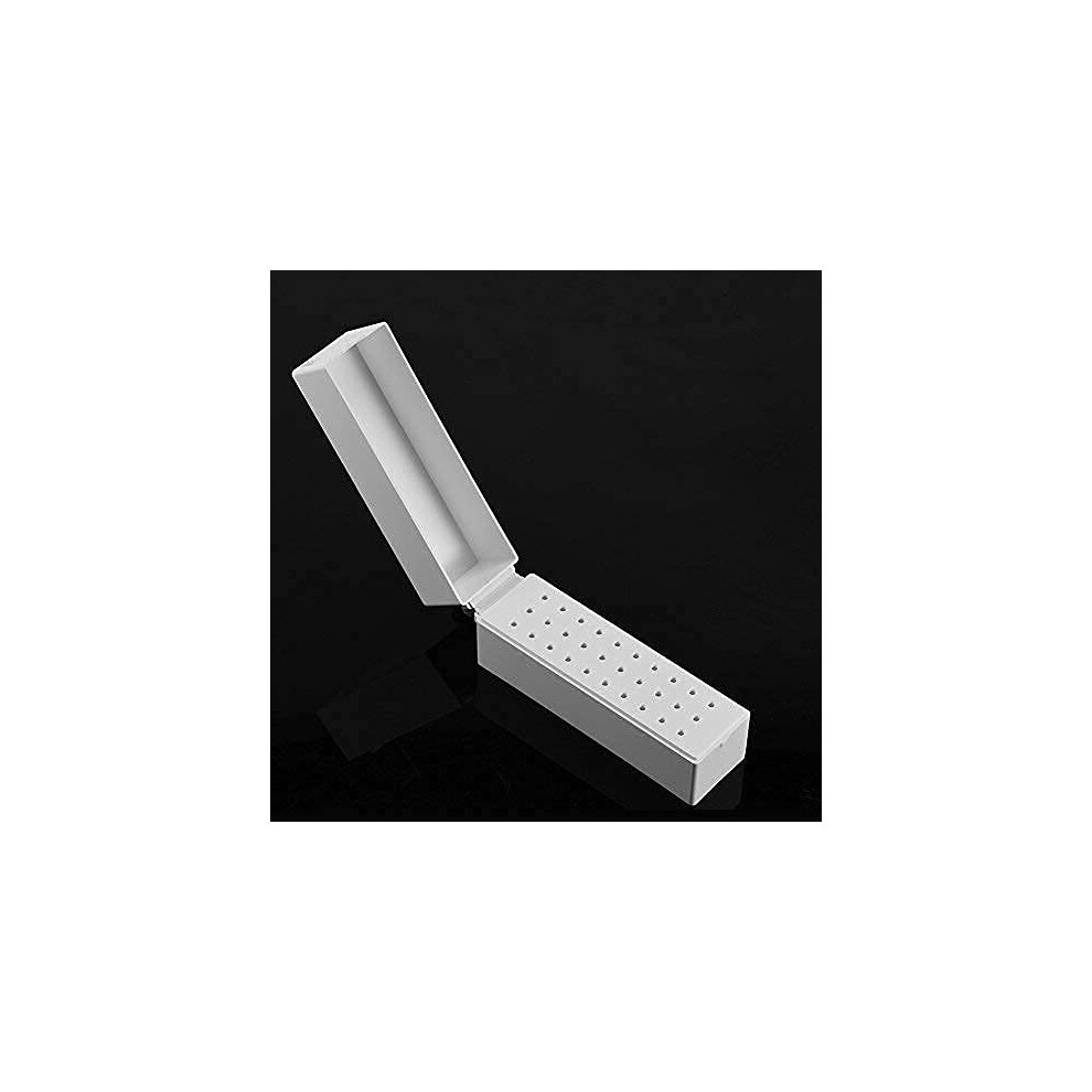Nail Drill Bit Holder with 30Hole DustProof Storage Box for Manicure and Nail Art Tools