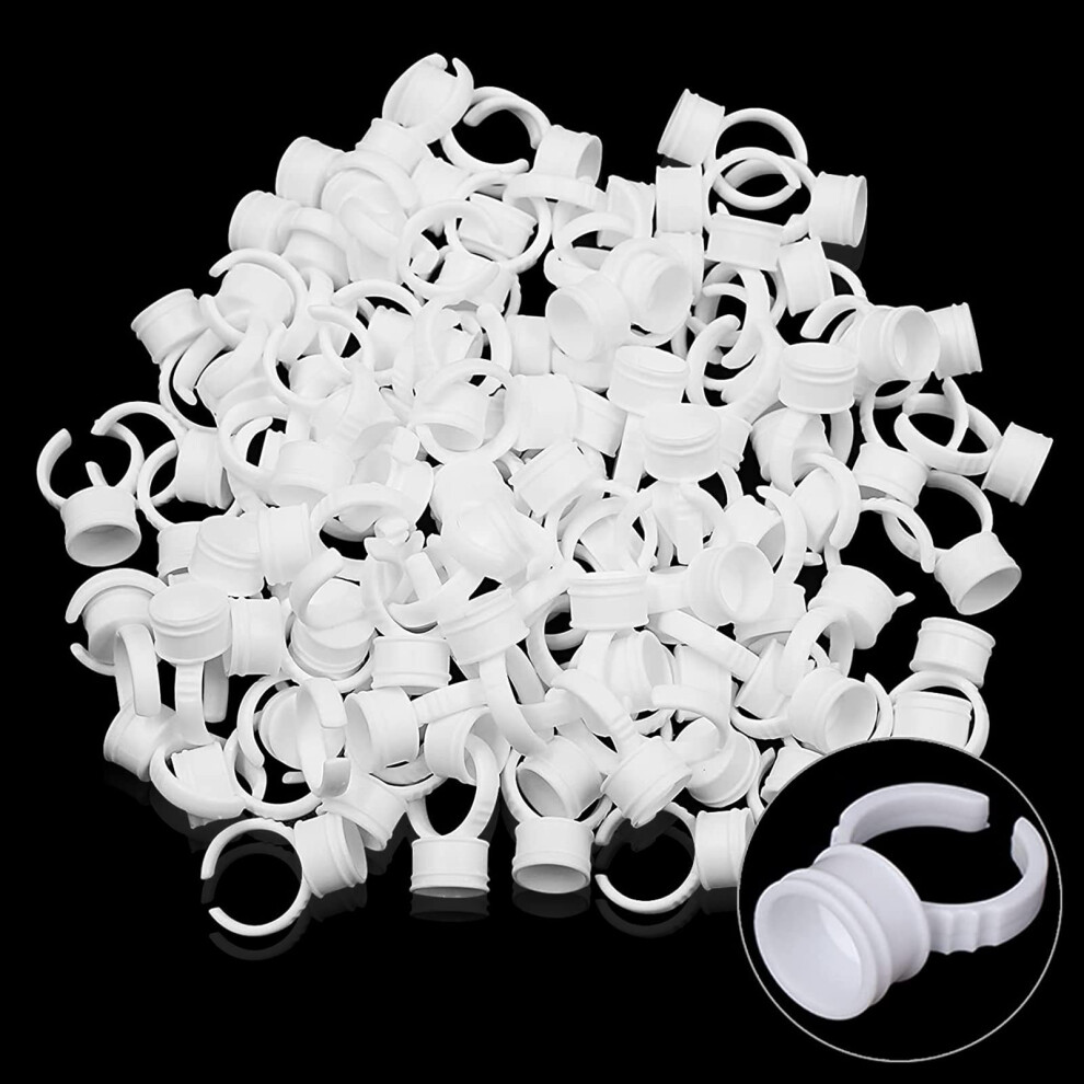 300 PCS Tattoo Ink Ring Cups Disposable Pigment Holder for Microblading Eyelash Extension Nail Art