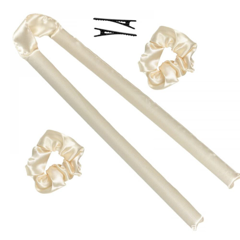 Heatless Hair Curlers Mulberry Silk Headband with Scrunchies and Clips for Overnight Styling