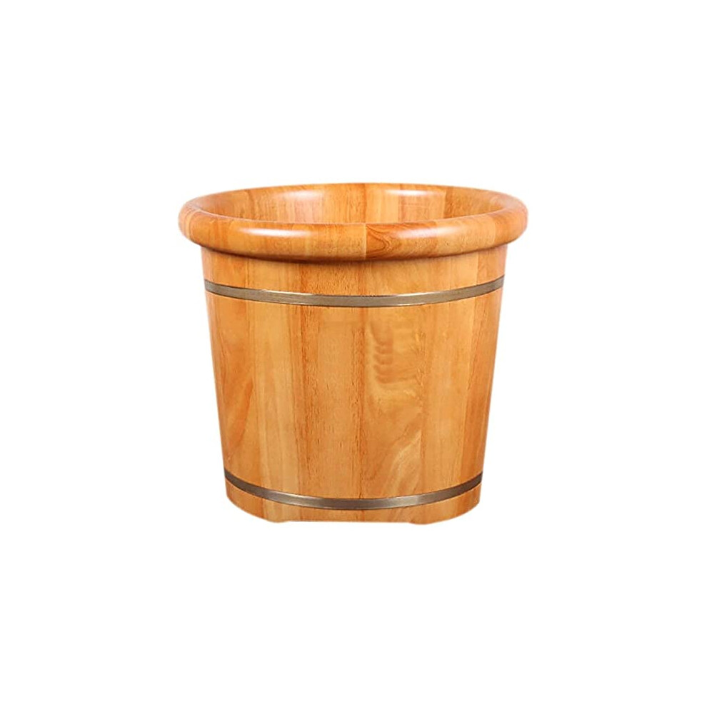Wooden Foot Bath Barrel with Full Foot Immersion, Heat Retention, Durable Solid Wood Spa Tub