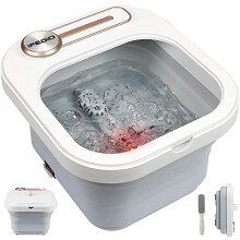 Foldable Foot Spa with Massage Heat and Red Light Therapy, Collapsible Foot Bath for Home Use