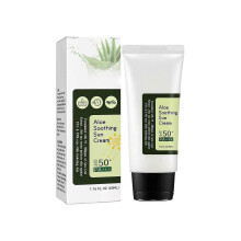 Natural Aloe Vera Sunscreen SPF50+ - Aloe Soothing Sun Cream, Lightweight Waterproof Sunscreen for Avoiding Skin Damage From Ultraviolet Radiation