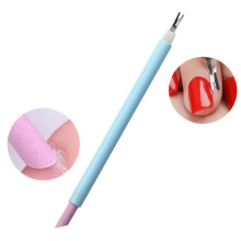 Pale Blue Cuticle Remover Tool with Dual Exfoliation Modes for Pain Nail Care