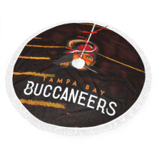 Gonna per albero di Natale dei Buccaneers, 76 cm, 91 cm, 122 cm, con frange in peluche nei colori della squadra di football, facile da installare,