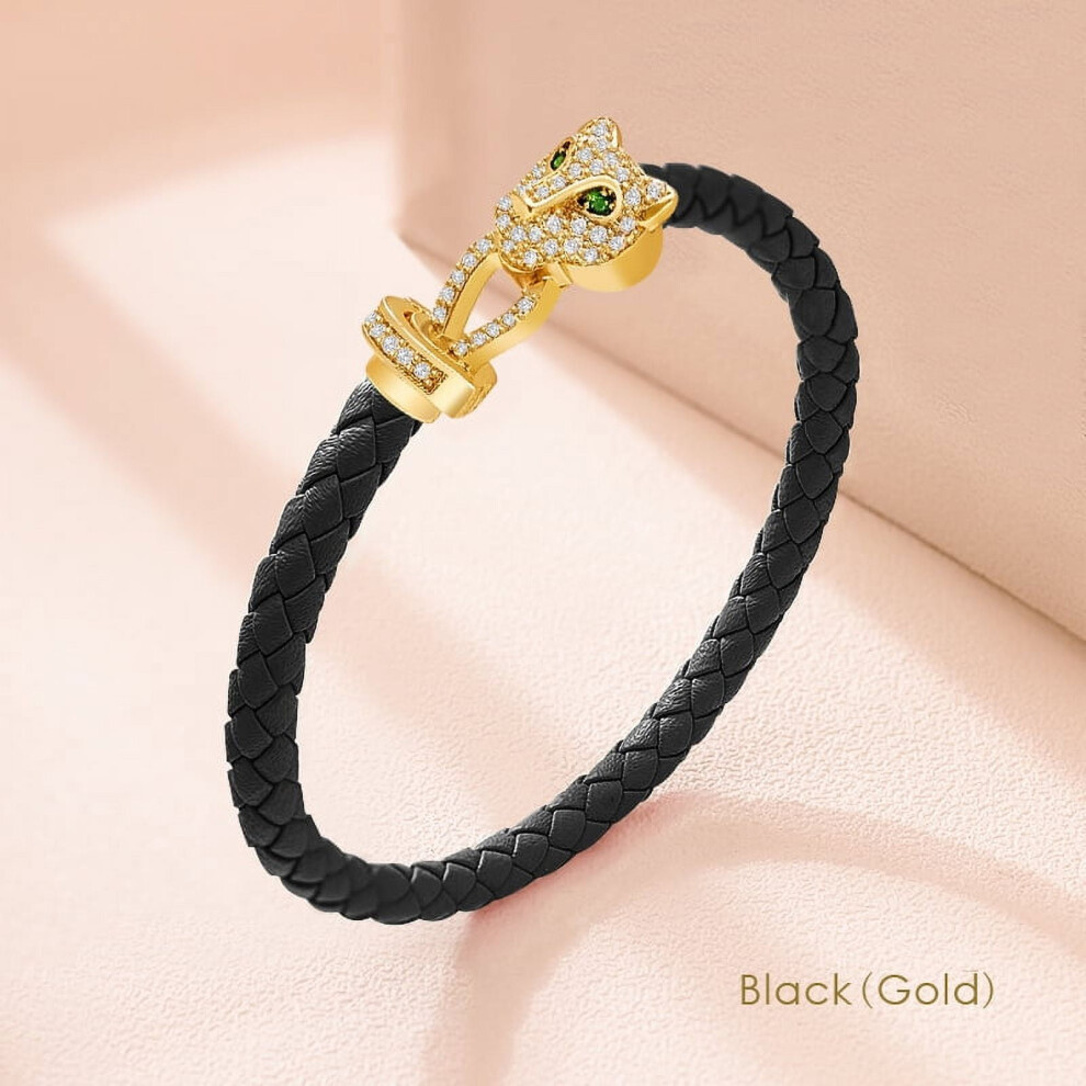 Classic Design Exquisite Cheetah Zircon Bracelet for Women Braided Leather Bracelet Quality Banquet Couples Gift LJQ-image-OPC-PR6GDSC-NEW