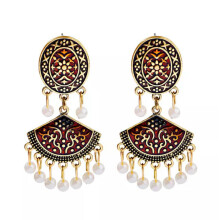 RSAMD Pendientes de botón Jhumki étnicos indios vintage únicos retro para mujer, joyería gitana-1#