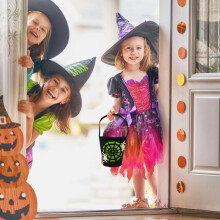 Horúci výpredaj! Halloweenske cukríkové tašky, vedro z netkanej tekvice, 6 farieb, kompatibilné s párty darčekmi