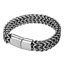 Armbånd i poleret, hudvenligt titaniumstål til mænd, flettet kædearmbånd til fødselsdag