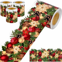 Christmas Border Stickers Extra Long Roll with Festive Design and Easy Peel Adhesive for Walls
