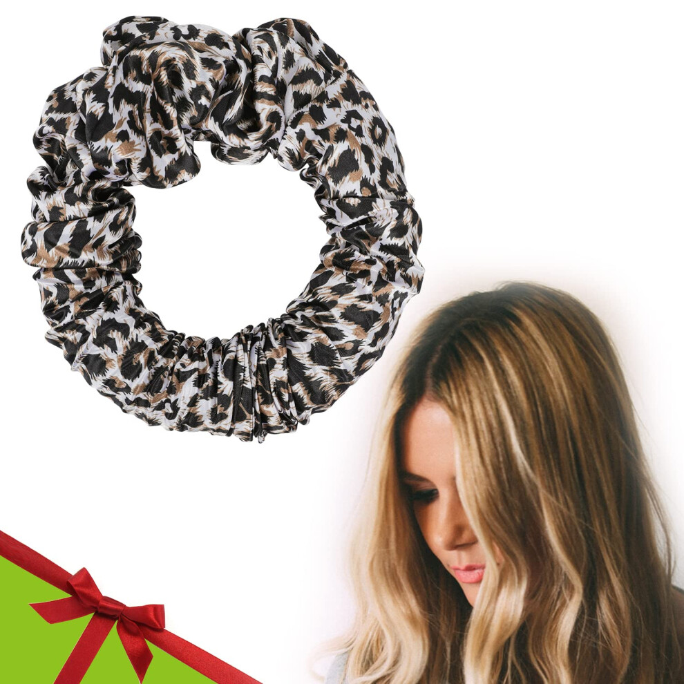 Silk Heatless Curling Headband for Long Hair Overnight No Heat Hair Curler Leopard Print