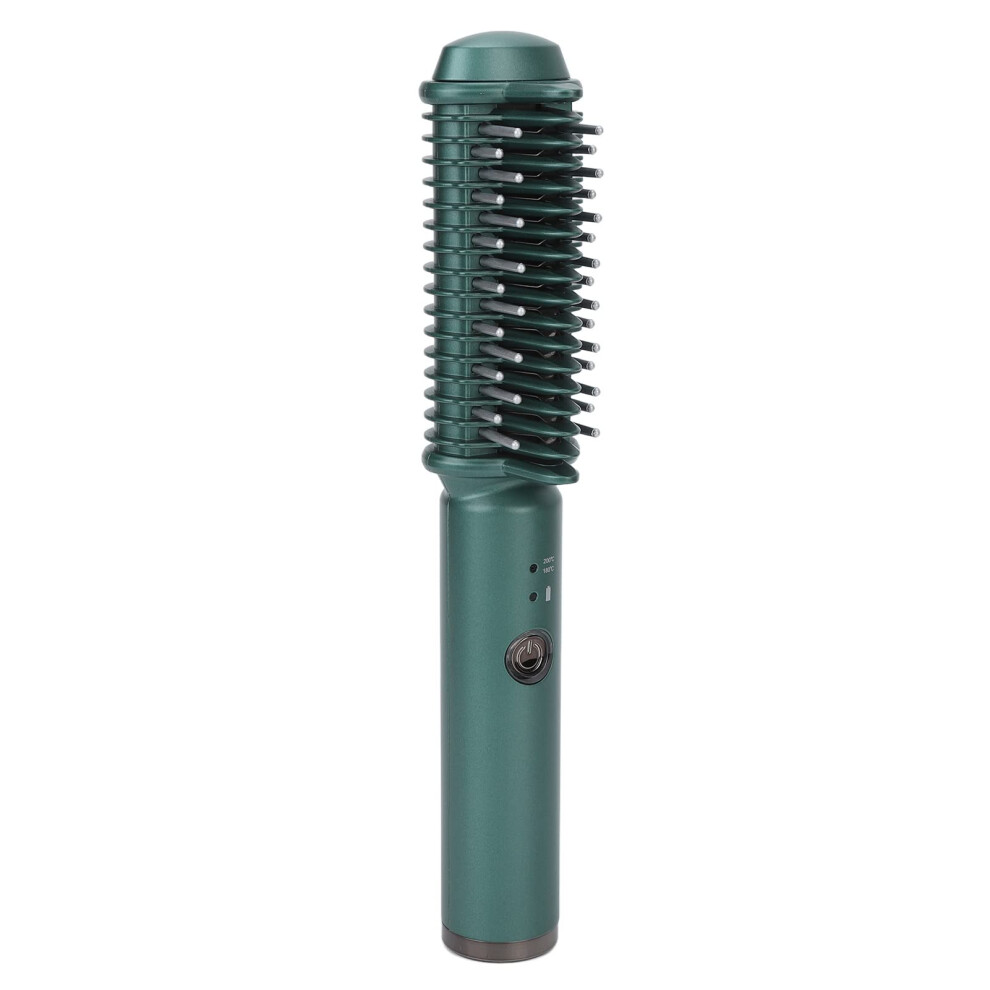 Cordless USB Rechargeable 2 in 1 Hair Straightener and Curler Brush with Fast Heating AntiScald Design
