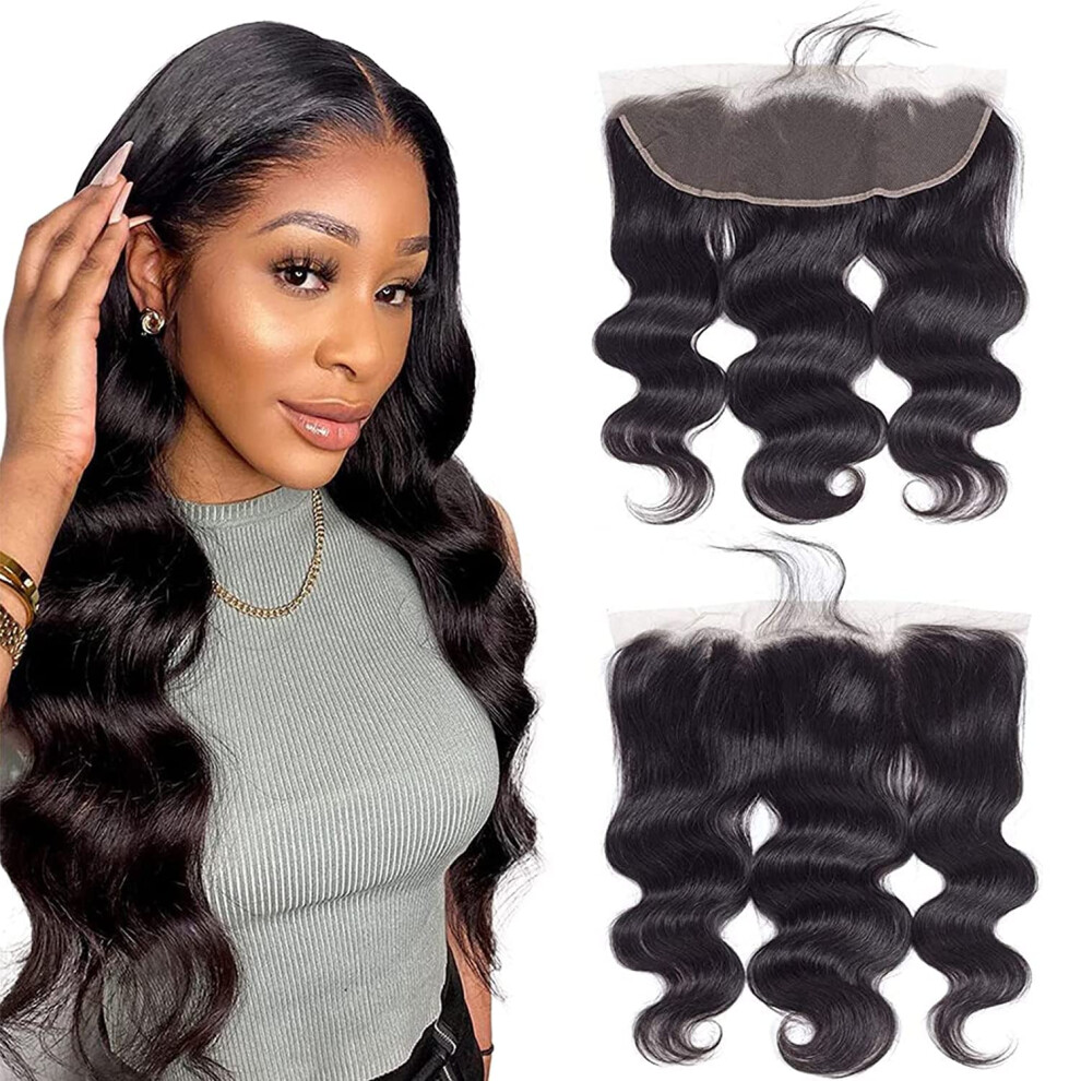 Brazilian Body Wave 13x4 HD Transparent Lace Frontal Closure 150% Density Human Hair Natural Hairline