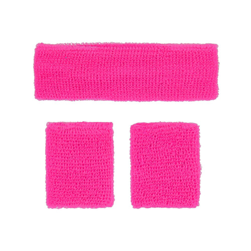 80s Neon Sweatbands, Pink 2