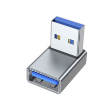 XISAOK USB3.0-adapter met 90 graden haakse mannelijke naar vrouwelijke connector voor laptop- en pc-USB-laders, verlengstuk/converter