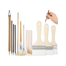 Conjunto de 14 pincéis de diferentes formatos para pintura acrílica, ideais para artistas de cerâmica, adultos, crianças e estudantes.