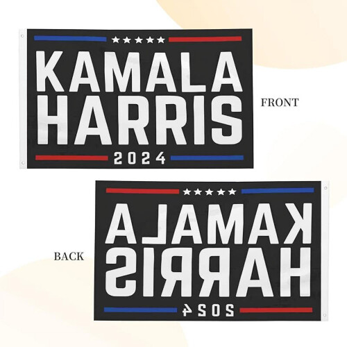 Kamala Harris2024Σημαία3x5Μ με ορειχάλκινα ρολά, Διπλής όψης πολυεστερικό πανό για 1