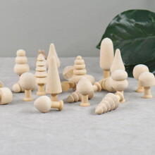20 Stück unfertige Holzbäume, Mini-Holzbäume zum Basteln, Malen und Dekorieren