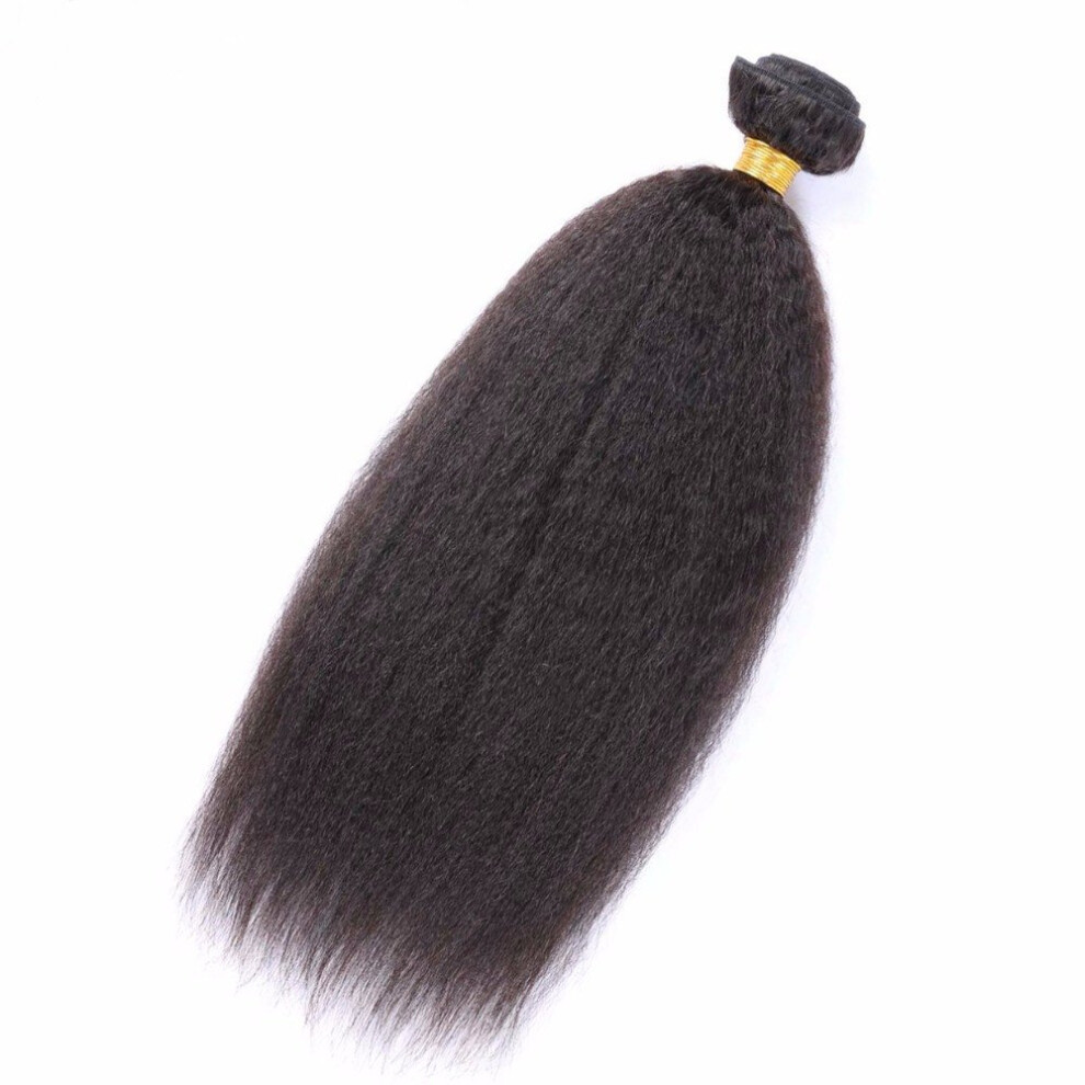 Unisex Malaysian Virgin Kinky Straight Hair Weft 100% Human Hair Extensions Natural Color Dyable 1028In