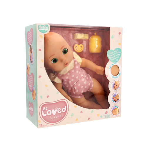 Boneca realista de bebê, 38 cm, com roupinha rosa e acessórios. 1