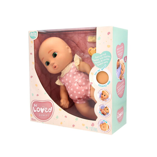 Boneca realista de bebê, 38 cm, com roupinha rosa e acessórios. 2