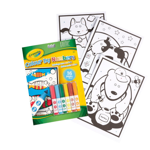 Crayola Color by Numbers Book with 6 Markers, Ages 3+
