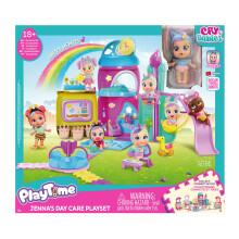 Puppenkindergarten-Spielset mit Rutsche und Zubehör