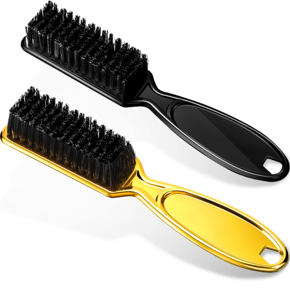 Black/Gold Clipper Cleaning Brush Set With Ergonomic Grip And Gentle Nylon Bristles For Barbers,