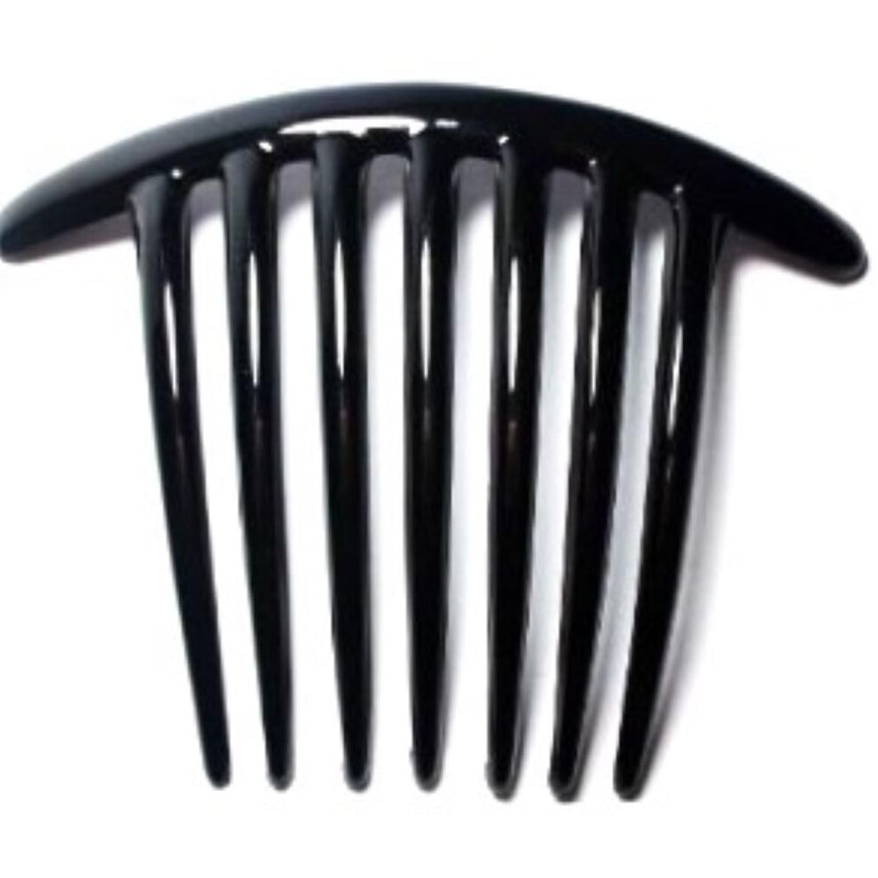 Unisex Black French Twist Hair Comb 7 Tooth Updo Side Comb For Thick Hair Secure Hold