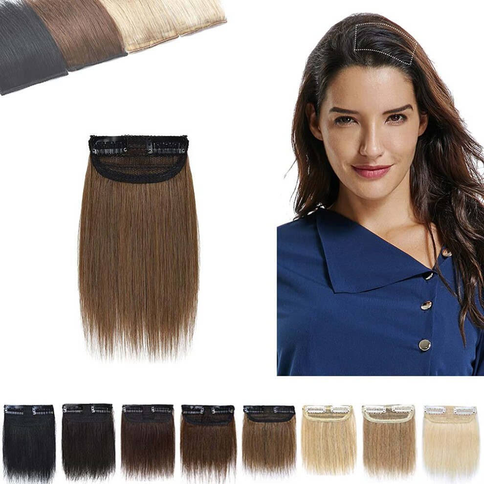 Unisex 2Pcs Clip In Human Hair Extensions Remy Hairpiece For Thin Hair Volume Boost 412 Inches