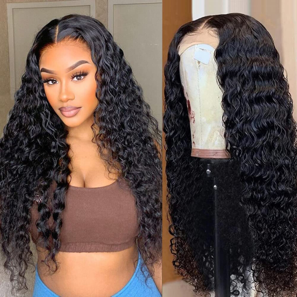 Unisex Hd Lace Front Wig Human Hair Deep Curly Glueless Pre Plucked Brazilian Virgin Hair Wet And Wavy Style