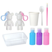 Marble Bear Keychain Kit with Paints and Accessories