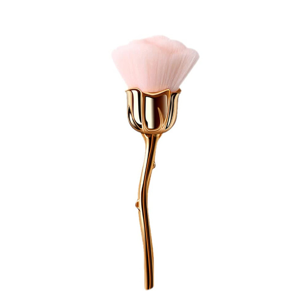 Cream Rose Shaped Makeup Brush Soft Dense Foundation Brush For Even Coverage Powder Concealer