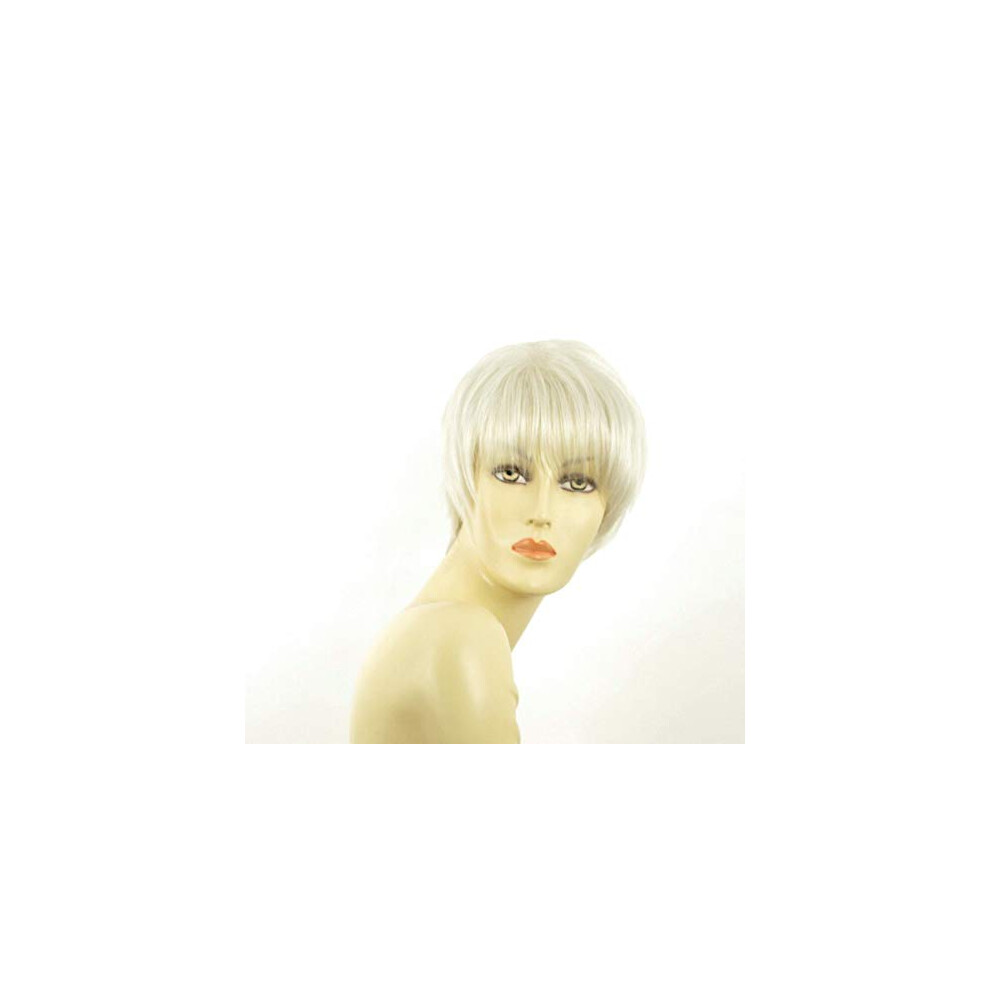 Short White Wig for Women Synthetic Bob with Natural Hairline and Adjustable Cap