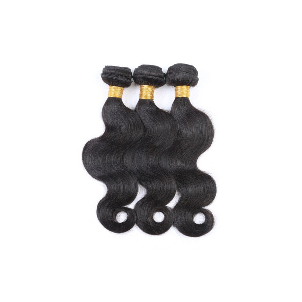 Unisex Virgin Human Hair Weave Indian Deep Wave Bundles 100% Natural Color Extensions 300G Heat Dye Friendly