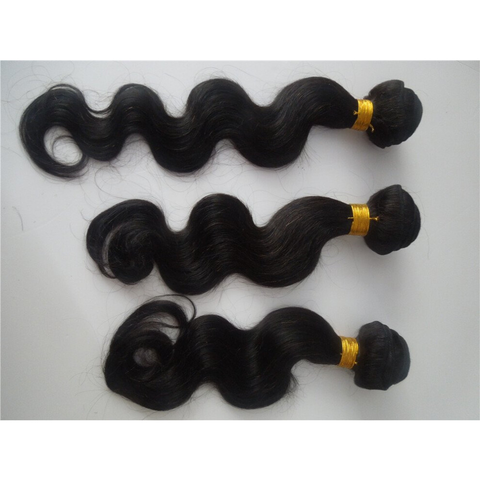 Unisex Cambodian Human Hair Weave 3 Bundles Natural Body Wave Extensions 1028In Natural Color 300G