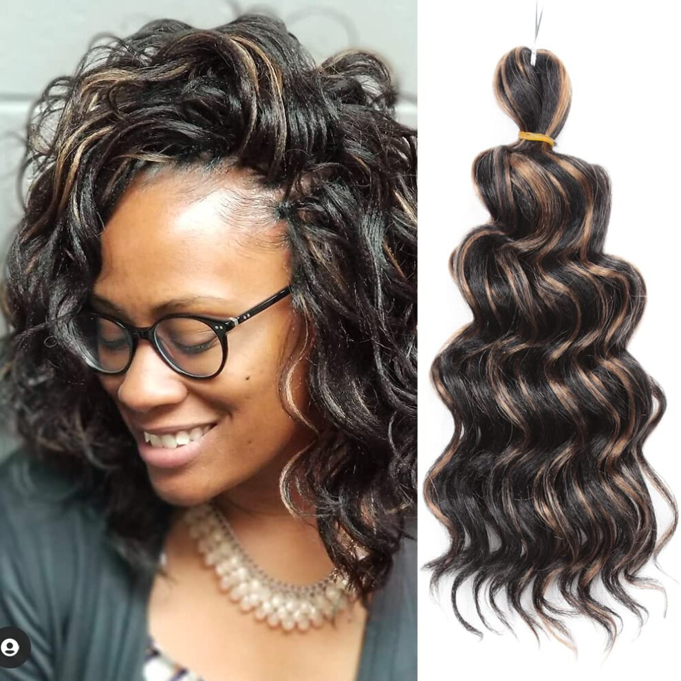 Unisex Crochet Braiding Hair 10 Inch Ocean Wave Goddess Locs Extensions Boho Style Heat Resistant P1b27