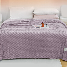 Super Soft Throw Blanket Coral Purple Premium Silky Flannel Fleece Leaves Pattern Lightweight Bed Blanket All Season Use (Purple, Throw(39"x47"))
