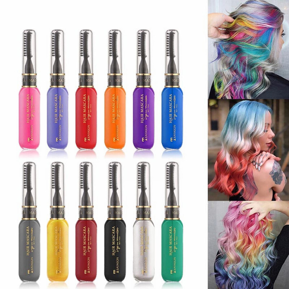 Dark Temporary Hair Color Hair Chalk Comb Set For Hair Parties Washable 13 Colors 3Ml