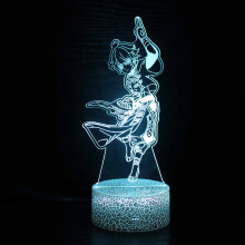 HANNTAOO 3D Night Light for Kids, Genshin Impact Lamp with Remote & Touch, 16 Colors, Gift for Kids, compatible with HTNL#730