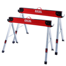 Excel Twin Pack 8502 Heavy Duty Steel Folding Saw Horse Easy Carry 1000kg Load