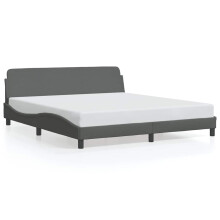 (dark grey) vidaXL Bed Frame with Headboard Bedroom Bed Base Mattress Foundation Fabric